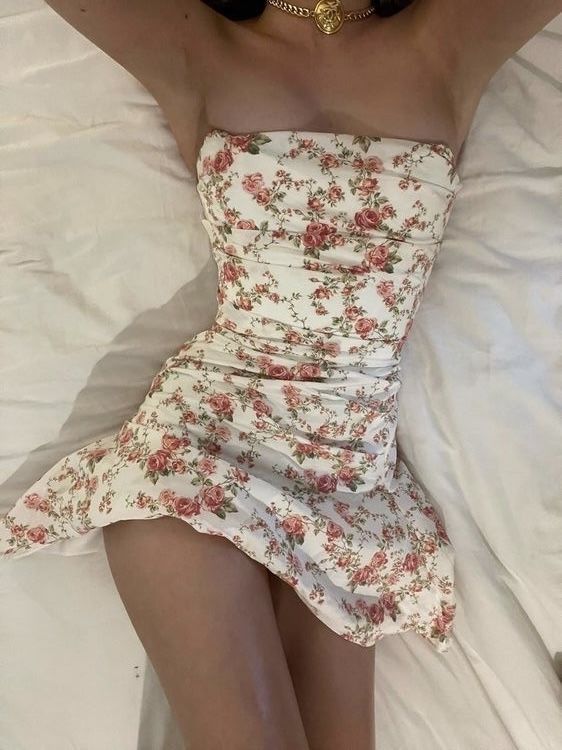 Cute Sheath Bodycon Short Homecoming Dresses Strapless Floral Satin Birthday Party Dress MP354
