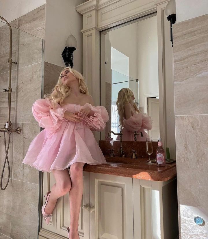 Pretty Ball Gown Off The Shoulder Pink Mini Graduation Short Homecoming Dress 15th Birthday Outfits MP886