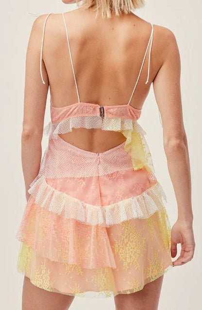 Spaghettiträger-Spitzen-Heimkehrkleider Mini Hoco Kleid MP315