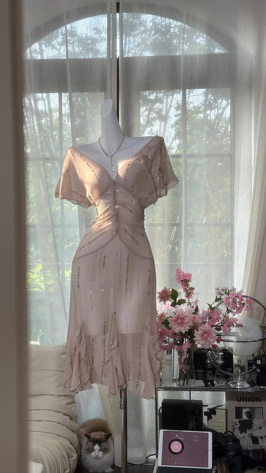 Pink Homecoming Dresses Sheath Beaded Crystals Short Mini Party Graduation Outfits MP959