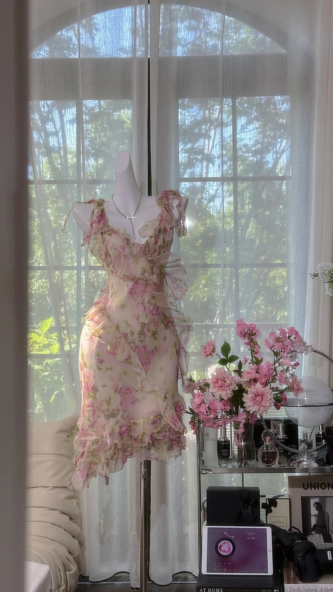 Sexy Homecoming Dresses Sheath Pink Floral Mini Short Party Graduation Outfits MP1016