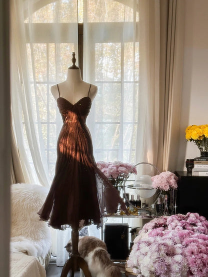 Cute Homecoming Dresses Mermaid Spaghetti Strap Chiffon Knee Length Cocktail Graduation Outfits MP1135