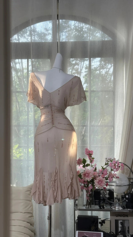 Pink Homecoming Dresses Sheath Beaded Crystals Short Mini Party Graduation Outfits MP959